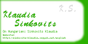 klaudia sinkovits business card